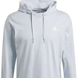 adidas Men's Small Logo Single Jersey Hoodie Halo Blue XL NWT